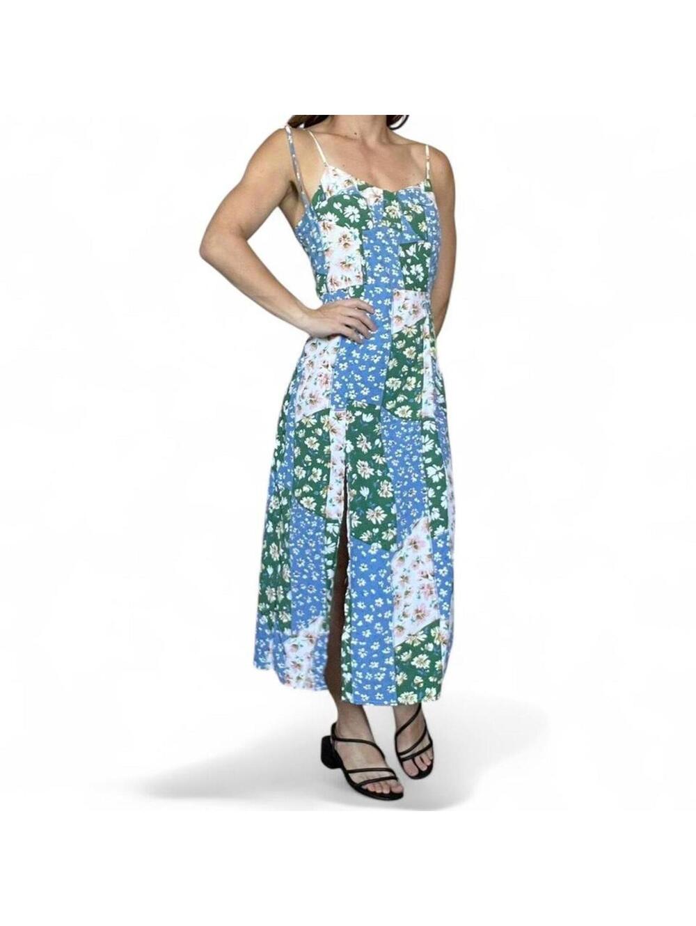 Essue Patchwork Maxi Dress with Slit